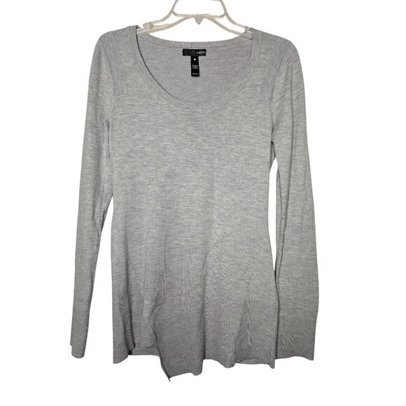 Aqua Womens Light Gray Long Sleeve Ribbed Knit Sweater Wool Blend Size M - Picture 1 of 3